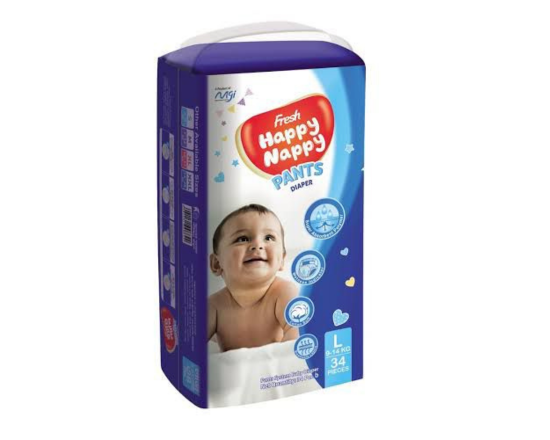 Fresh Happy Nappy Pant Diaper Family pack-L-34pcs