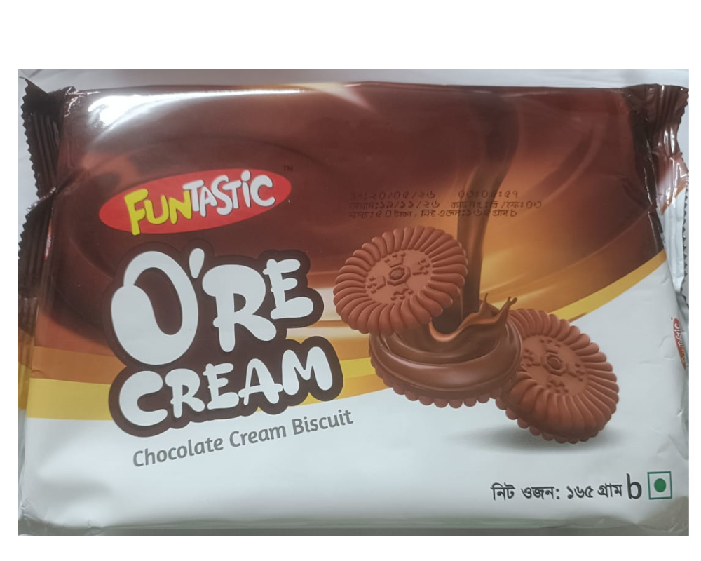 Funtastic Ore Cream Chocolate Biscuit 165g,-9409-50