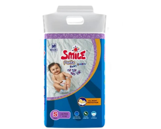 Smile Pants Diaper Family Pack- S (4-8KG) 42 pcs