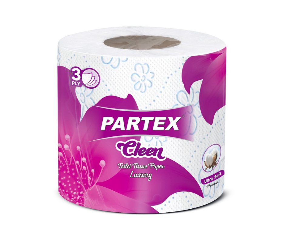 Partex Cleen Toilet Tissue Paper Luxury (180x3) 1pc,-2262-38