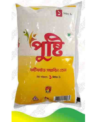 Pusti Fortified Soyabean Oil Poly Pack 1L, -91909