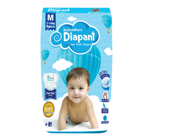 Bashundhara Diapant Baby Diaper M (7-12Kg) -5pcs, Code-859