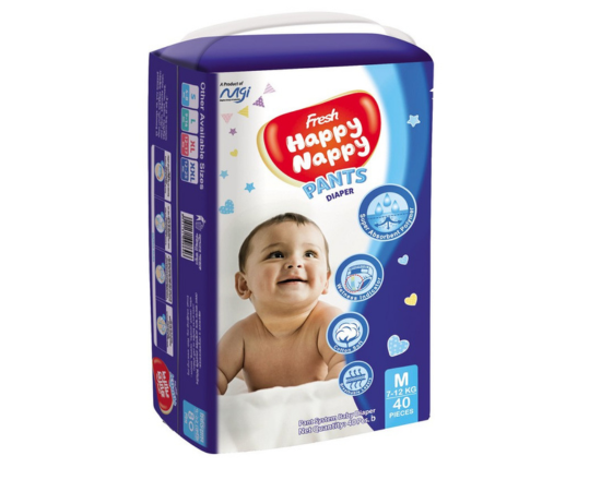 Fresh Happy Nappy Pant Diaper Family pack -M-40pcs, 56055