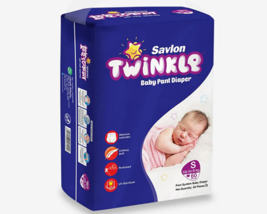 Savlon Twinkle Baby Pant Diaper Family Pack S- 42 Pcs, 96409