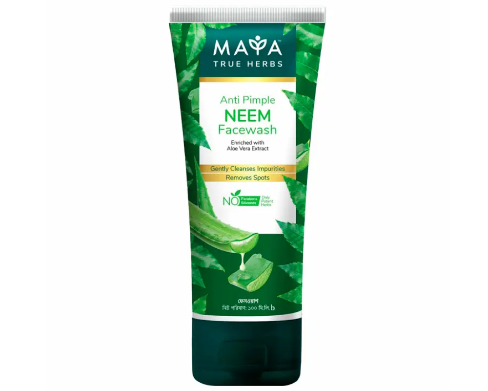 MAYA True Herbs Anti Pimple Neem Facewash 100ml,-91459-230
