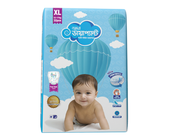 Bashundhara Diapant Baby Diaper XL (12-17) kg - 32pcs