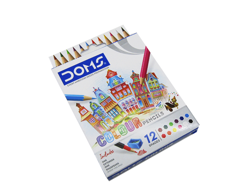 DOMS Colour Pencils Long 1box (12pcs),-9859-110