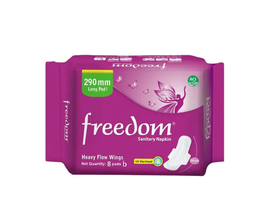 Freedom Sanitary Napkin Heavy Flow Wings 8pcs,-9909